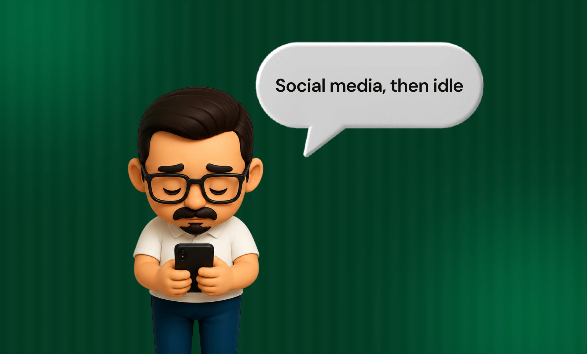 Social media, then idle