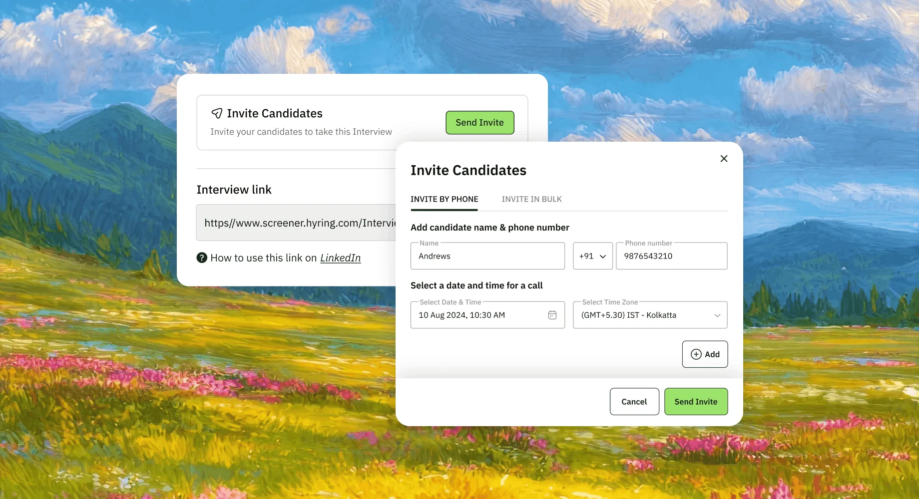 The AI calls candidates.