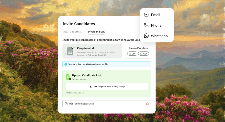 Invite candidates.