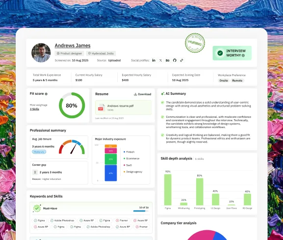 AI resume screener candidate shortlist dashboard
