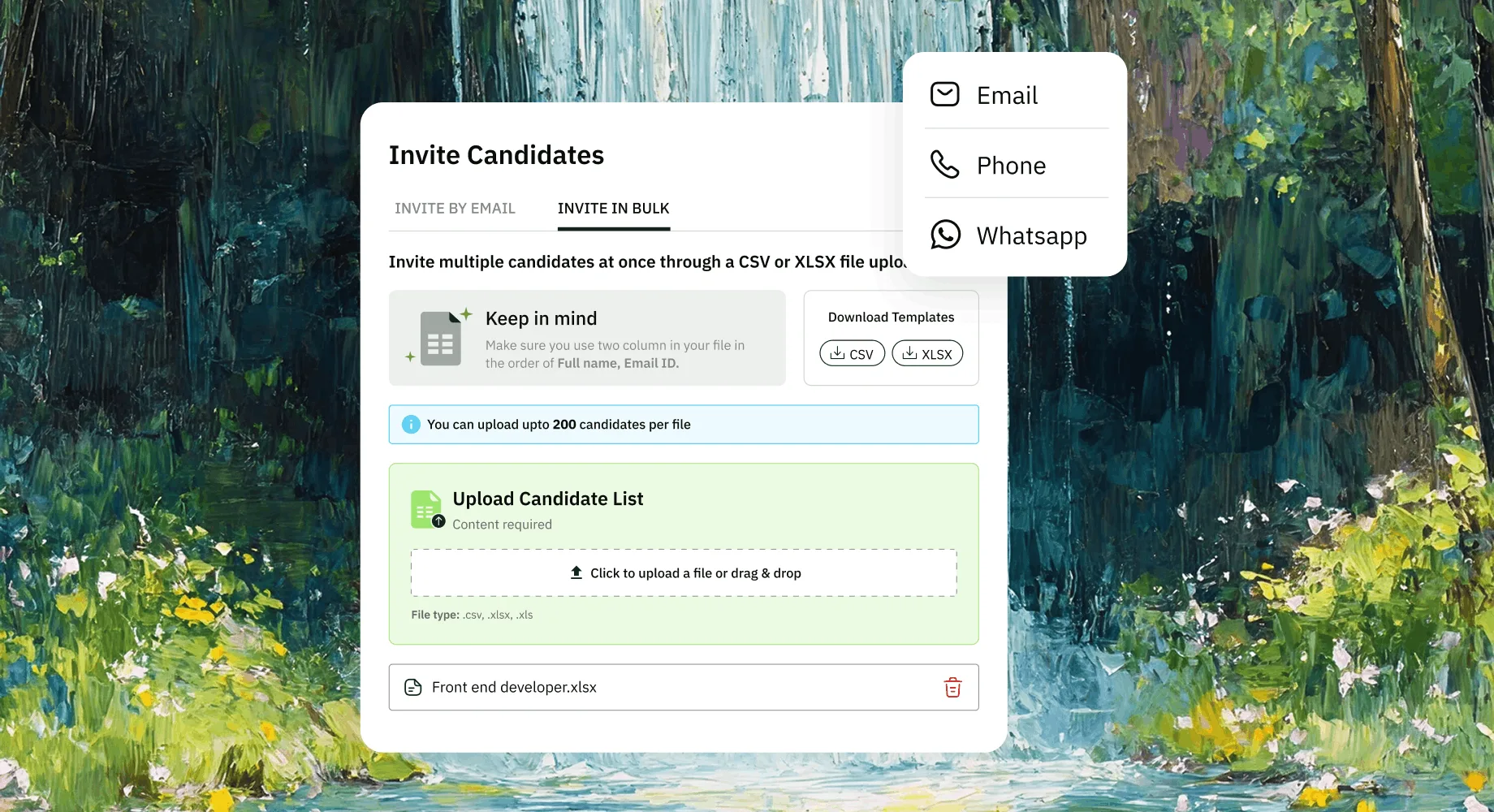 Invite candidates.