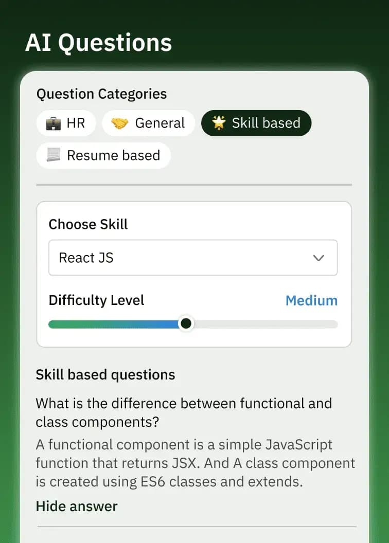 AI Questions — Auto-generated interview questions