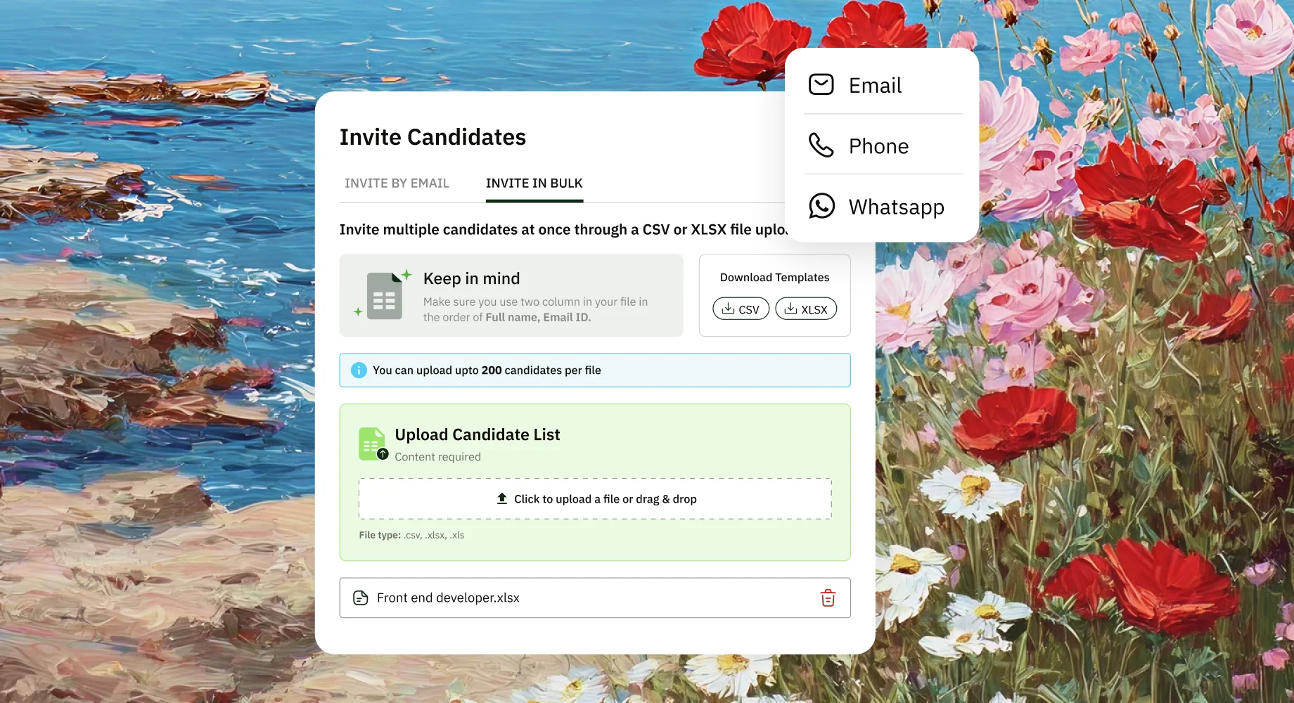 Invite candidates.