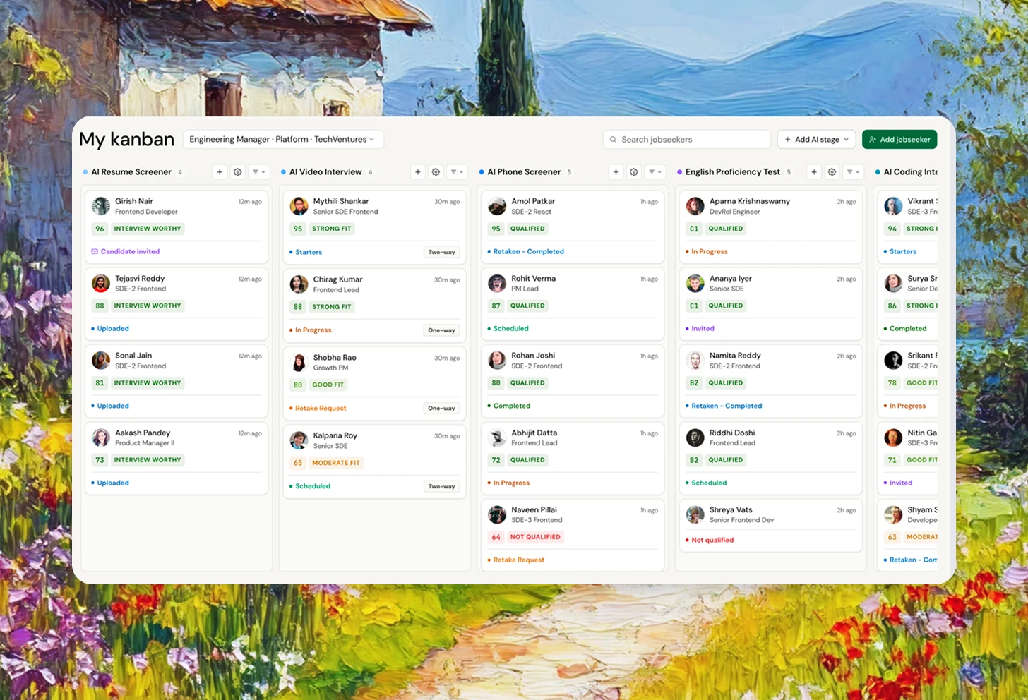 Kanban with AI stages