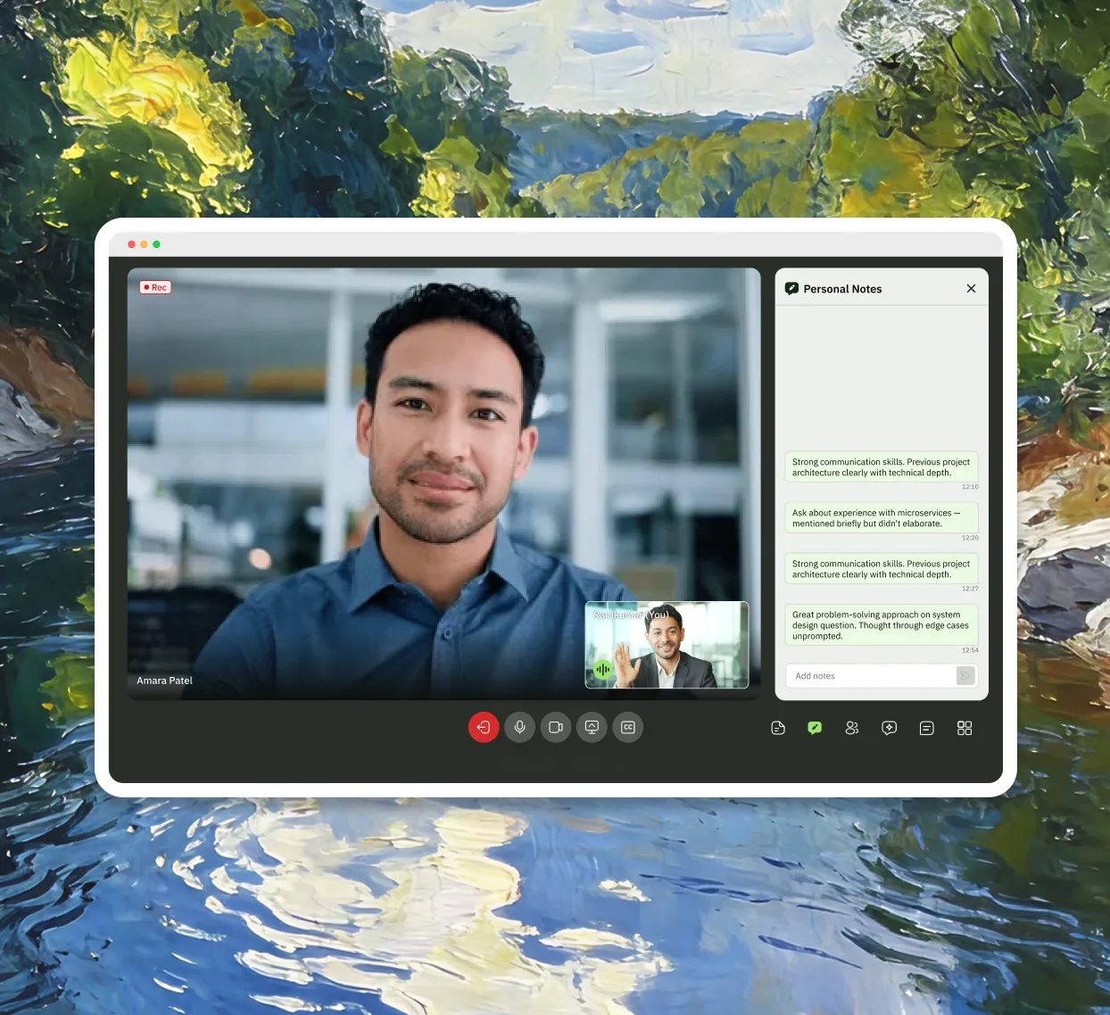 Recruiter leading a live interview with Hyring Meet